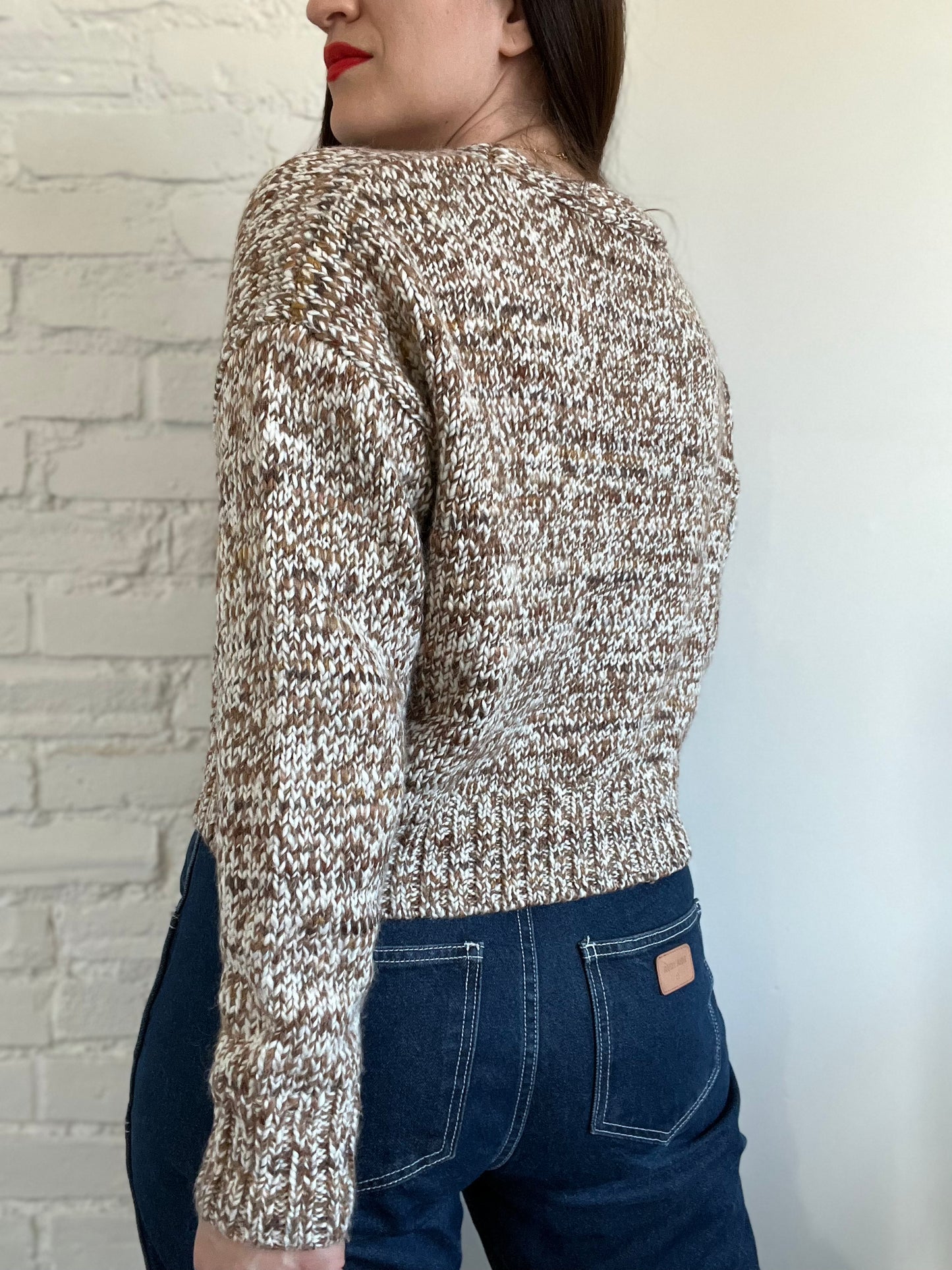 Oatmeal Knit Crop Cardigan - S/M