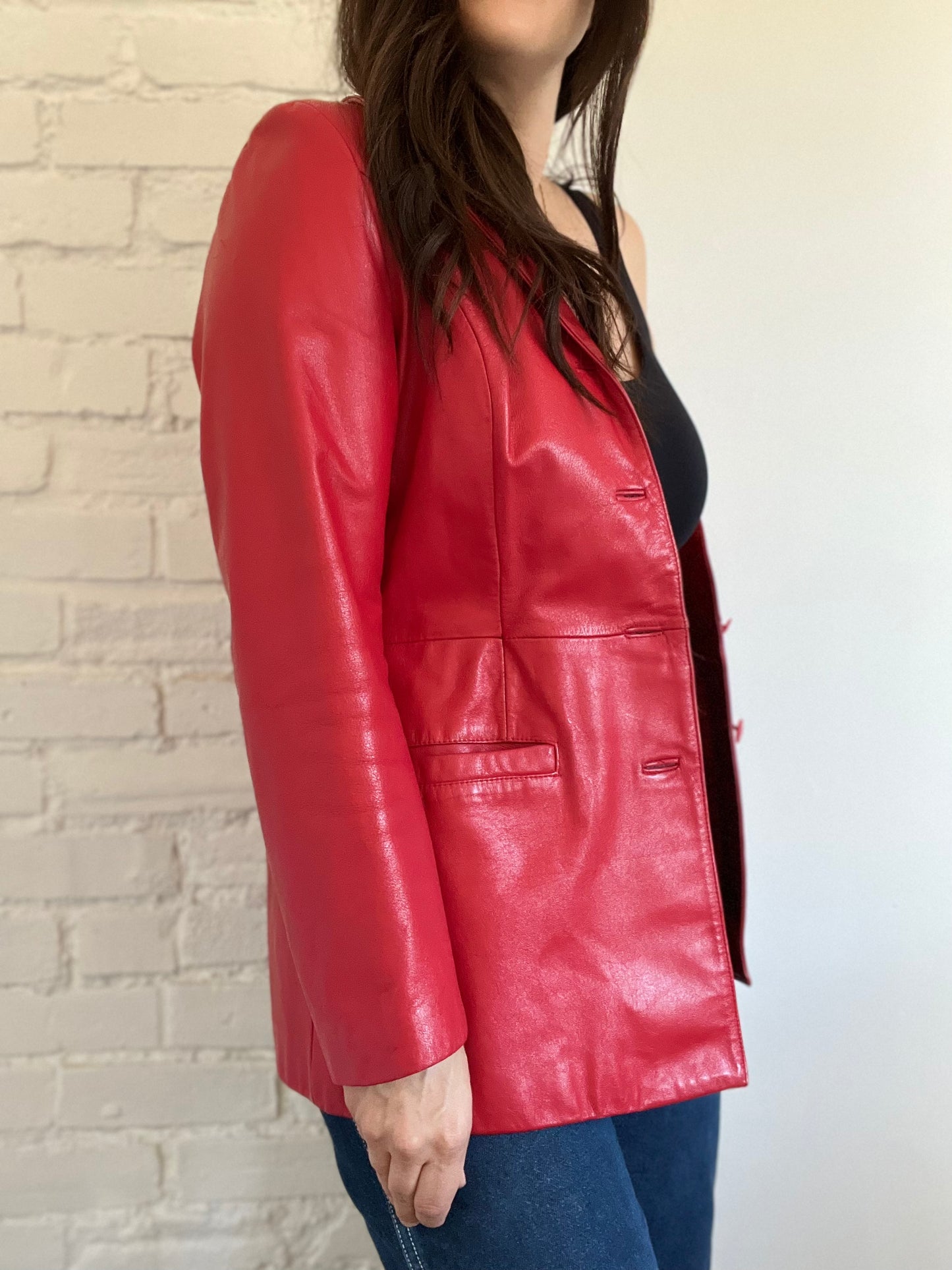 Vintage Danier Red Leather Jacket - Size M