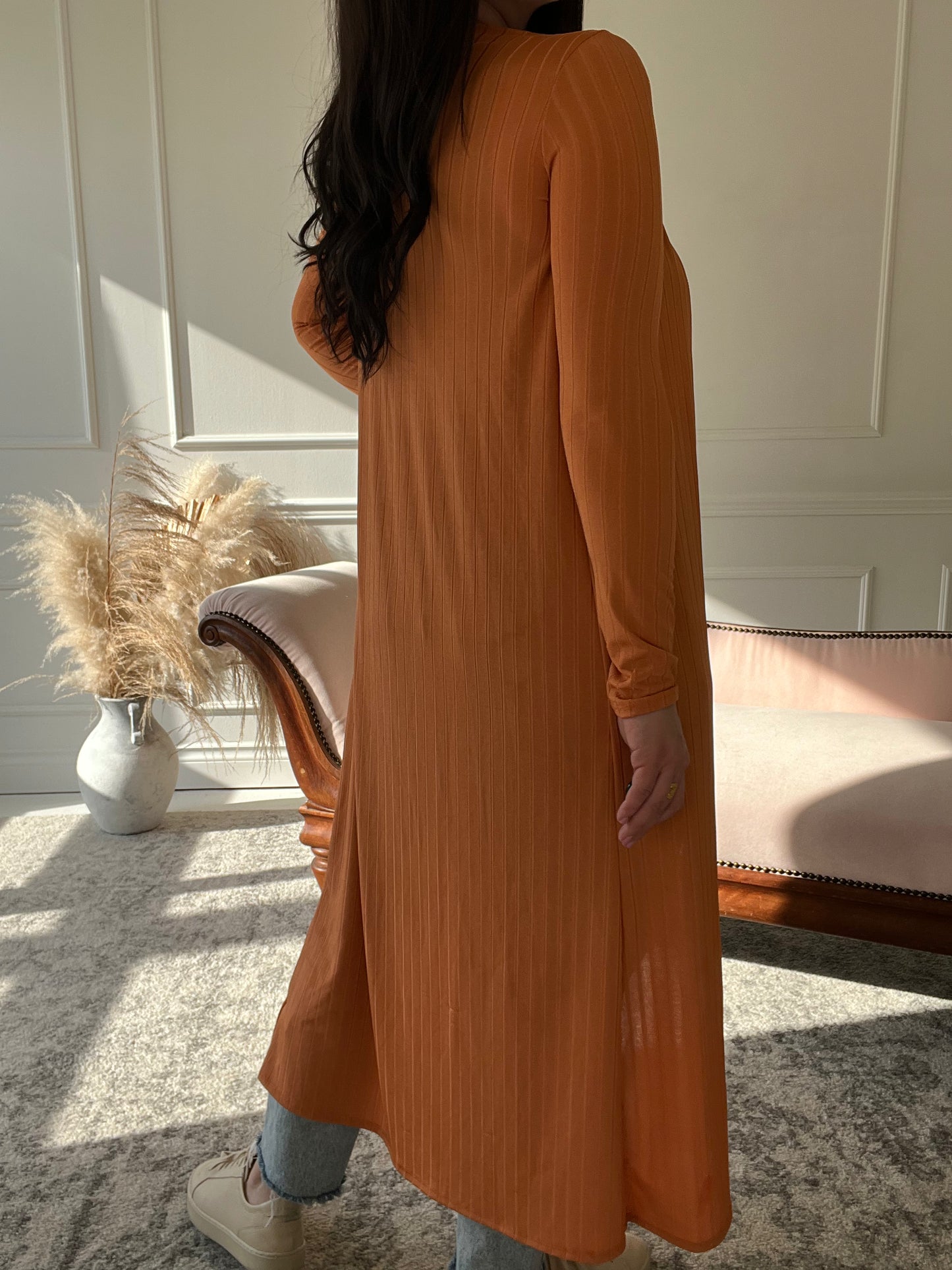 Orange Shimmer Summer Duster - S