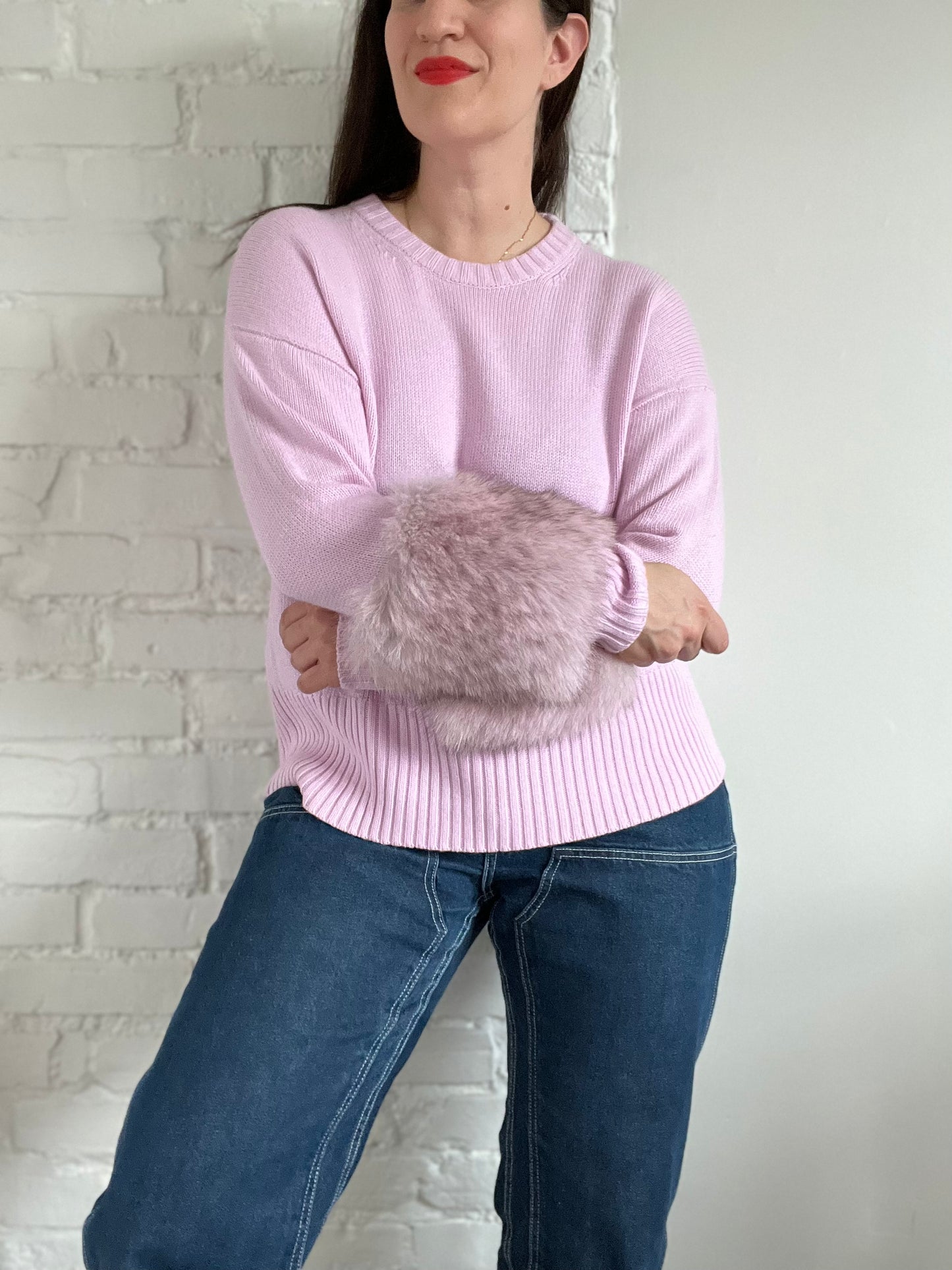 Fur Cuff Bubblegum Knit - XS (oversized)
