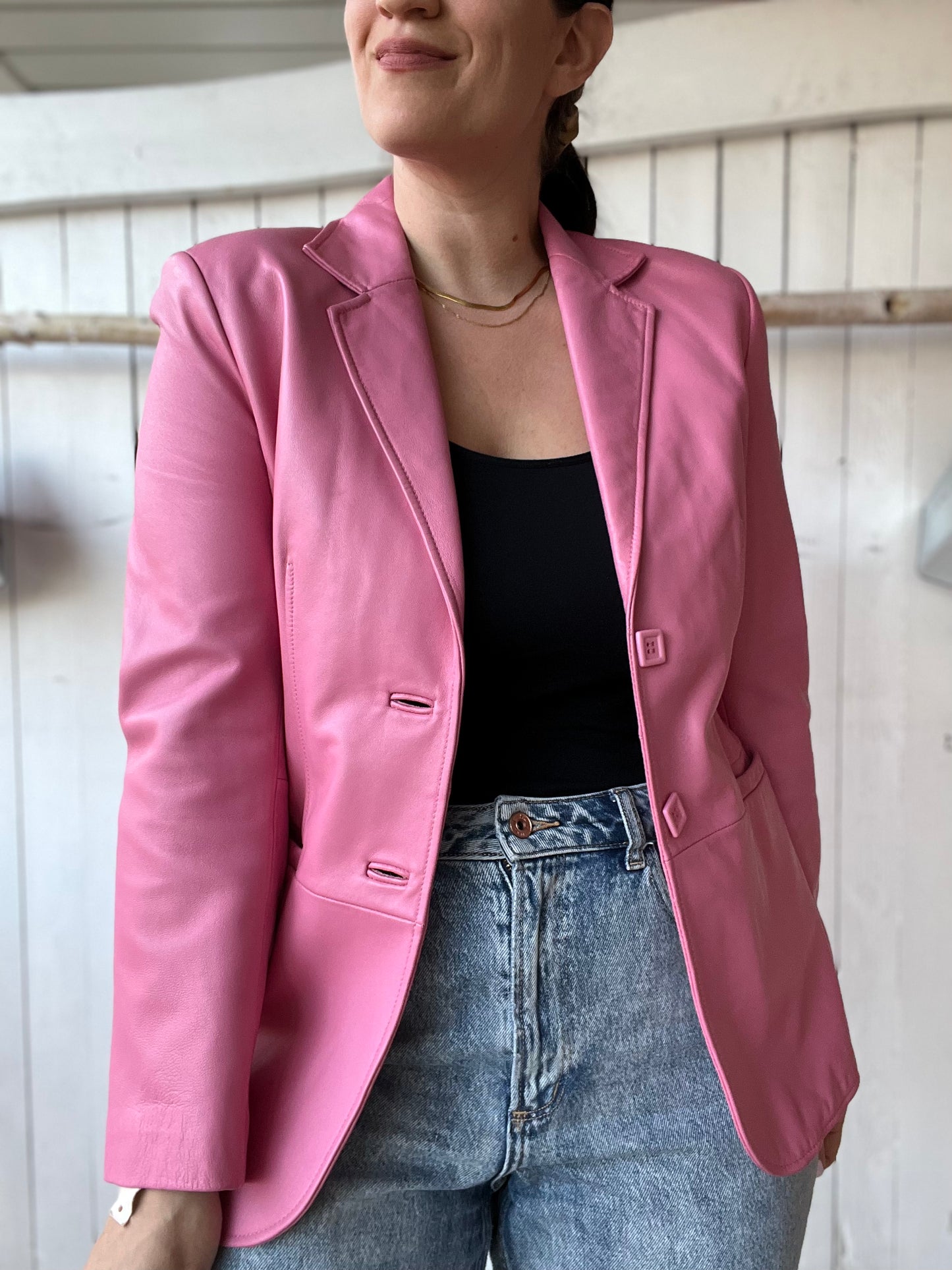 Bubblegum Leather Jacket  - Size M