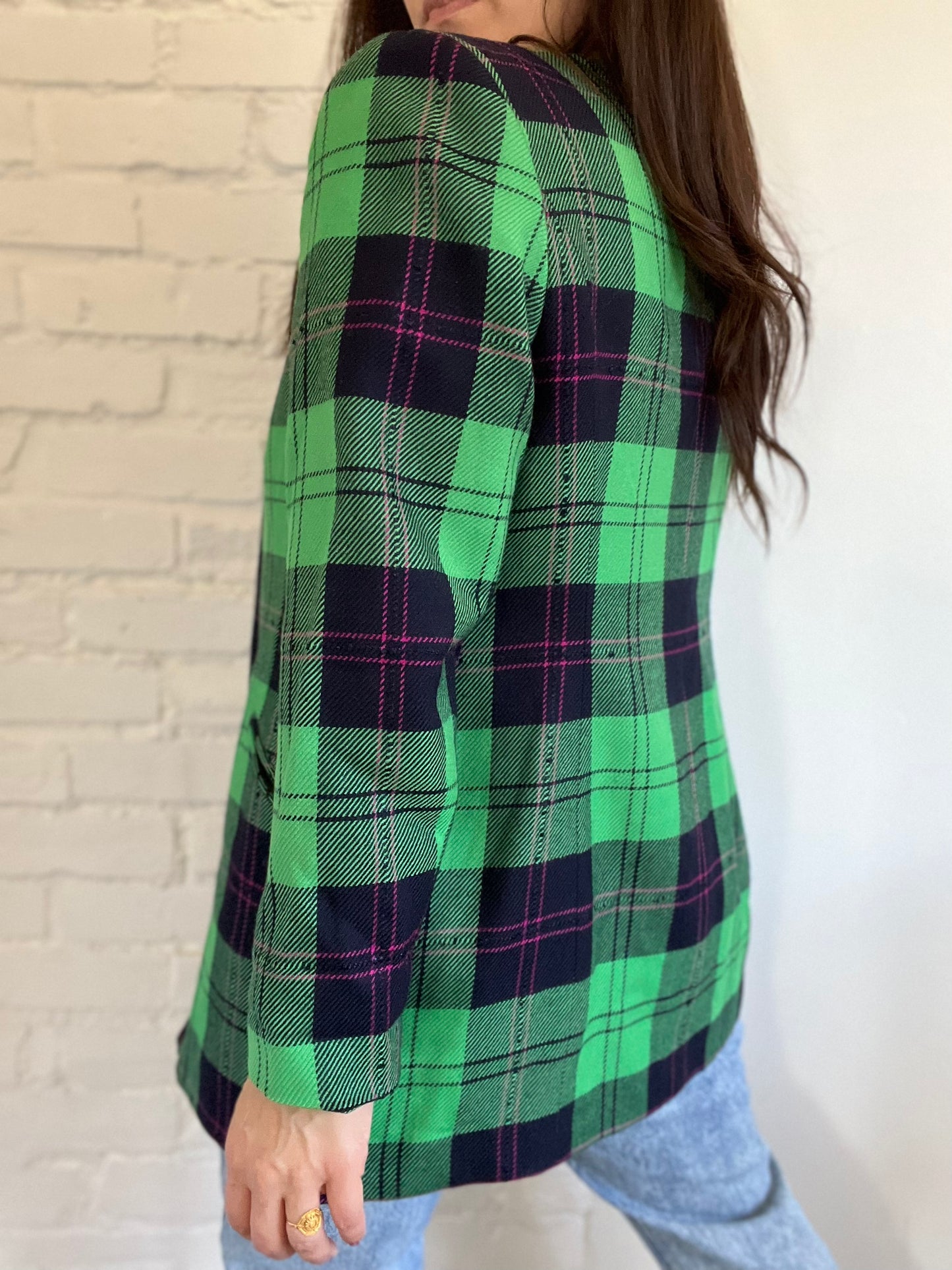 Emerald Green Plaid Blazer - Size M/L