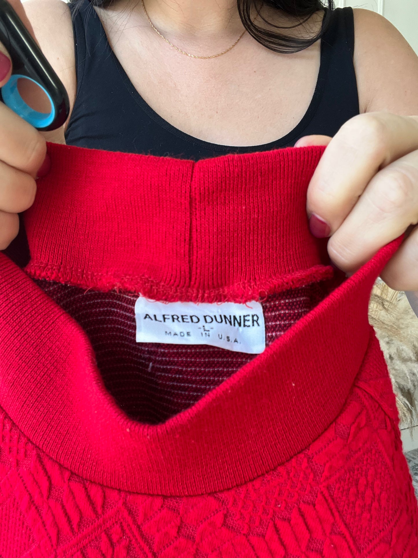 Textured Red Sweater - Size L