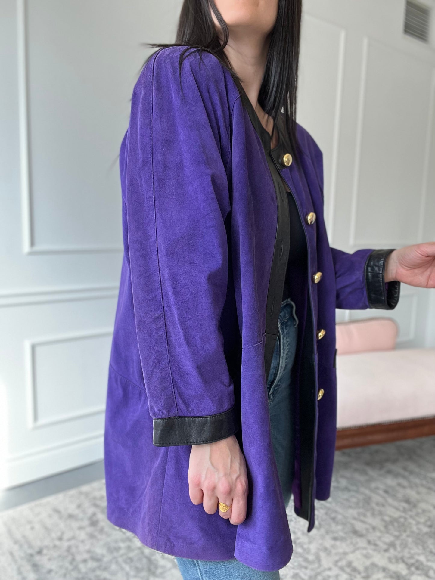 Vintage Danier Leather Purple Jacket - Size L