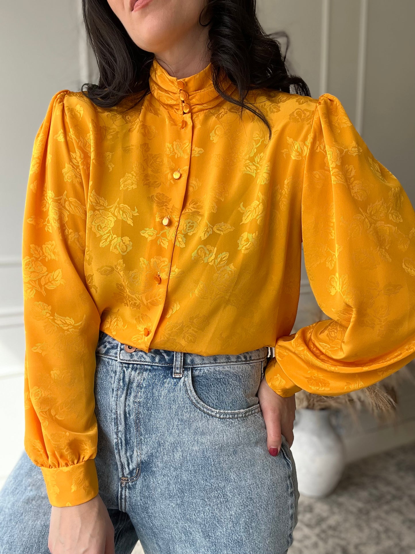 Mustard Vintage Blouse - Size M/L