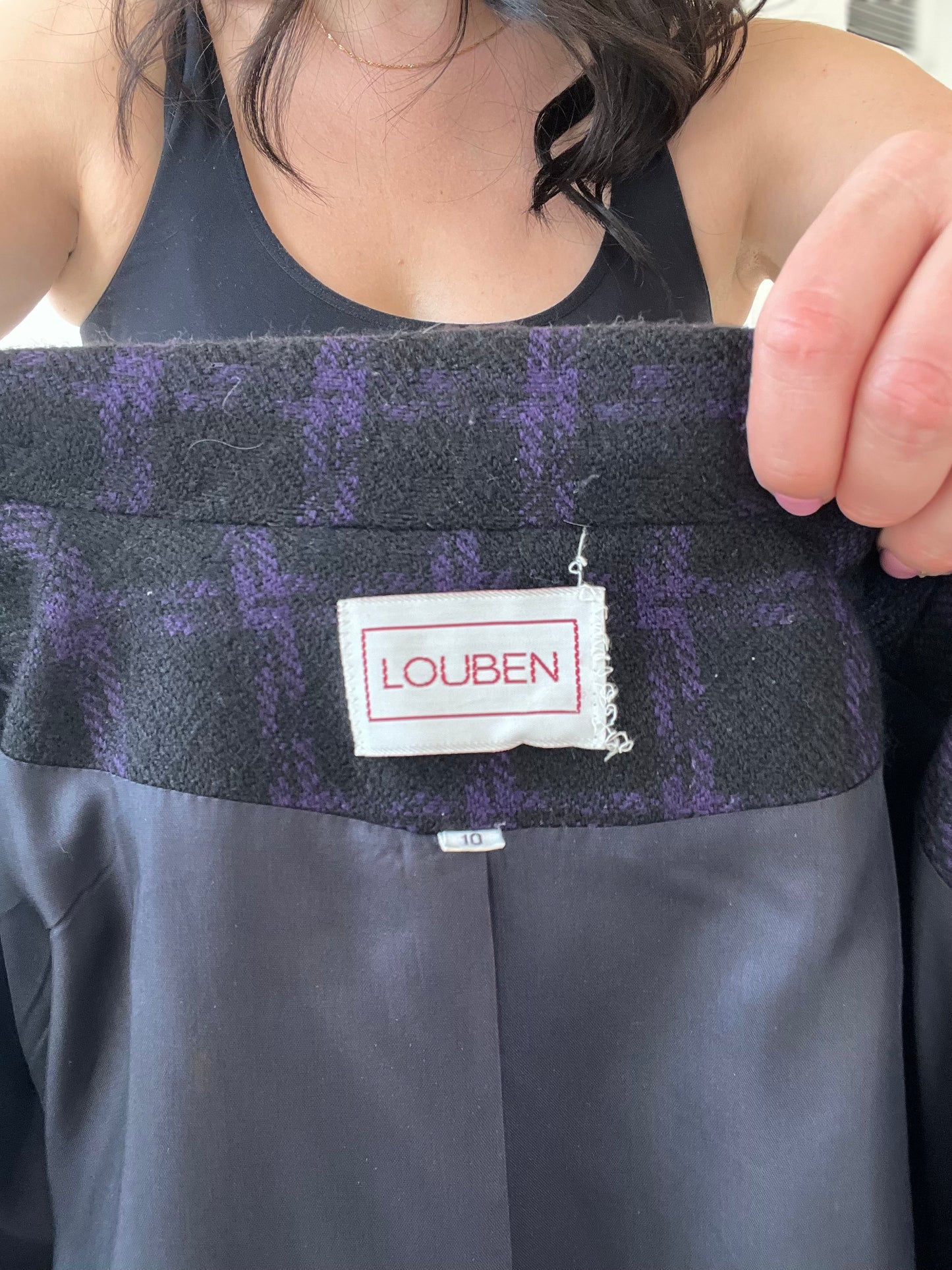 Black & Purple Texture Blazer Jacket - Size 10