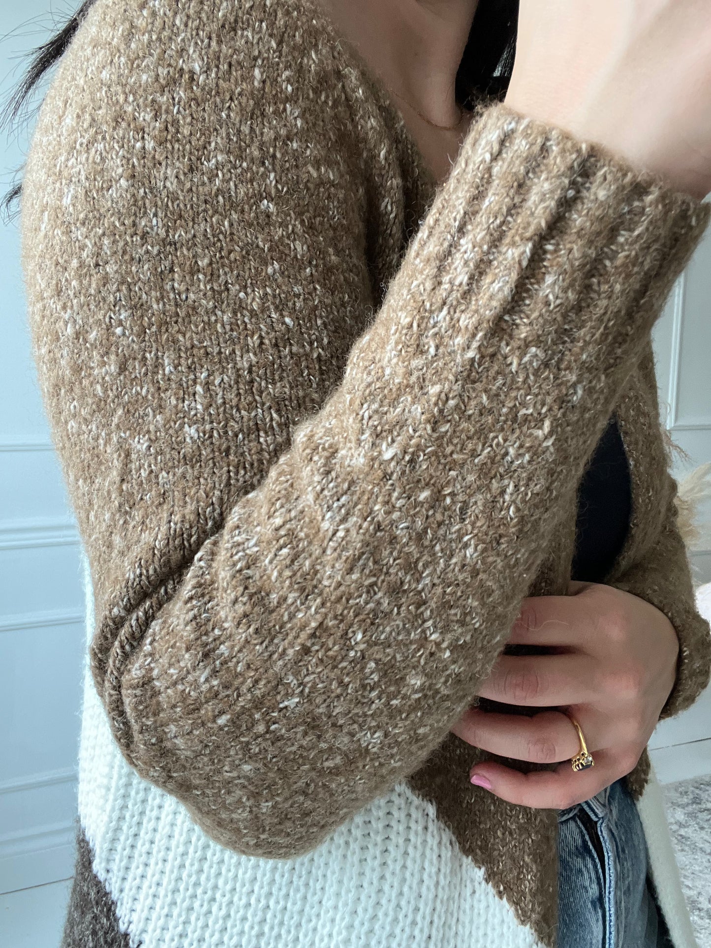 Tiered Neutral Cardigan Duster - Size M