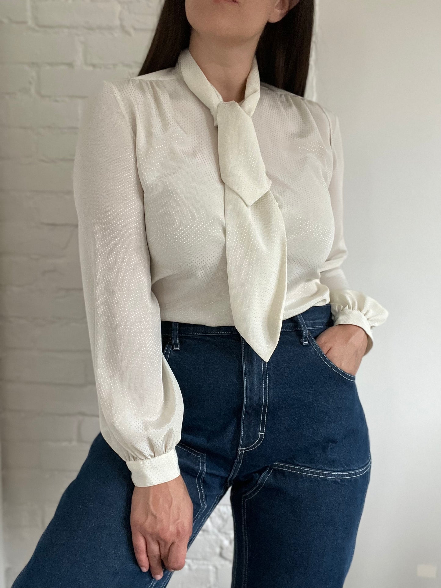 80s Givenchy Dotted Blouse - Size L