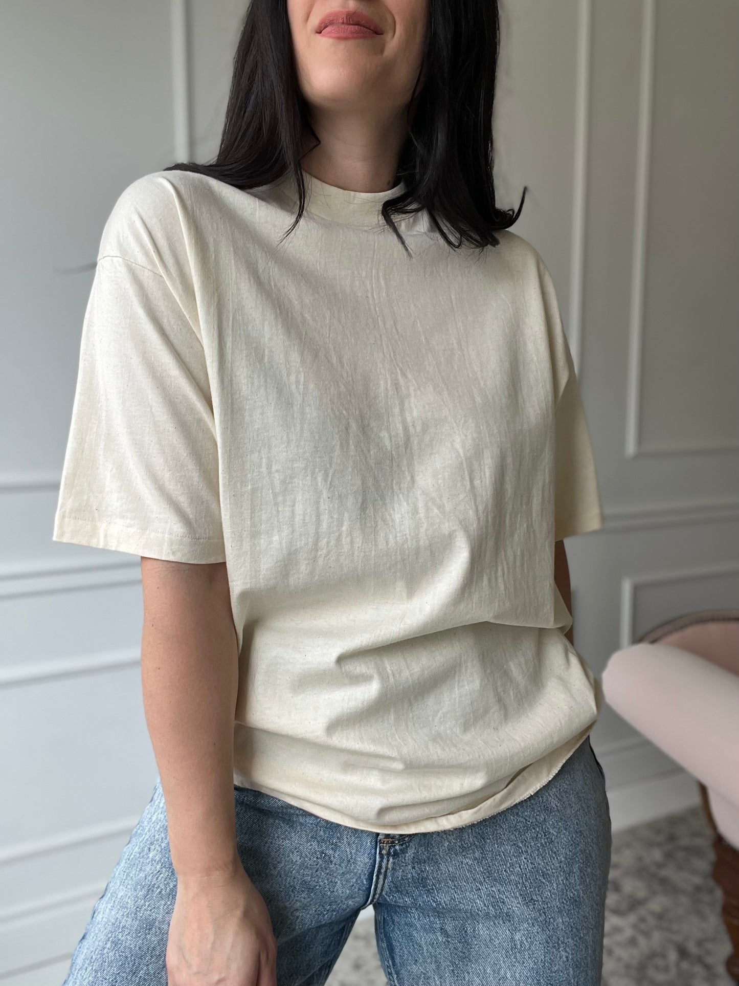 Vintage Beefy-T Hanes Oatmeal T-Shirt  - Size Mens XL