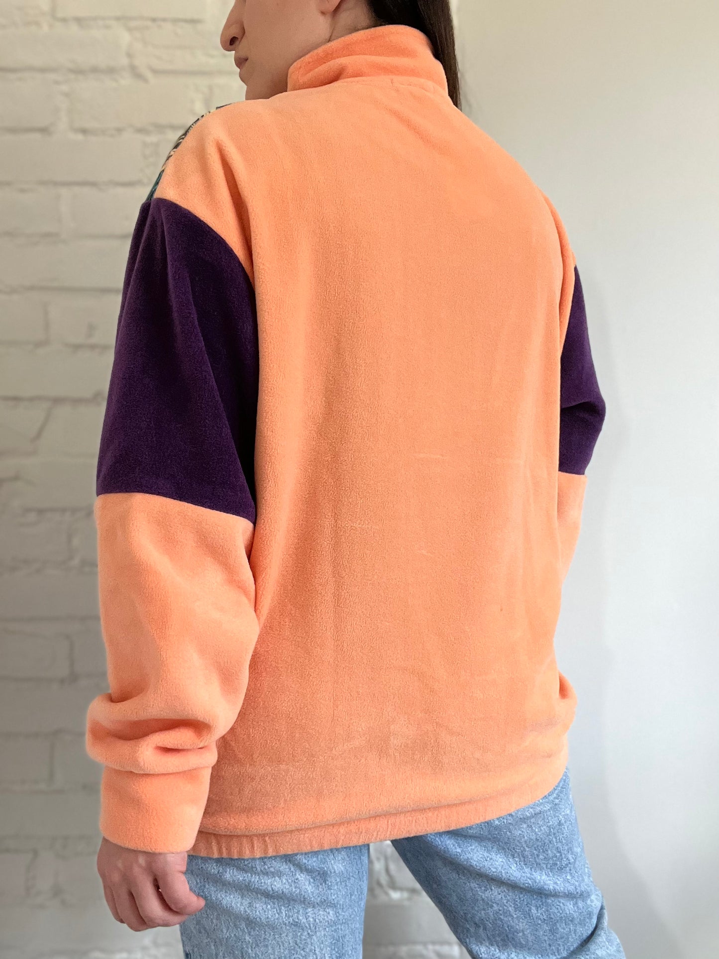 Purple and Orange Moon Fleece - L