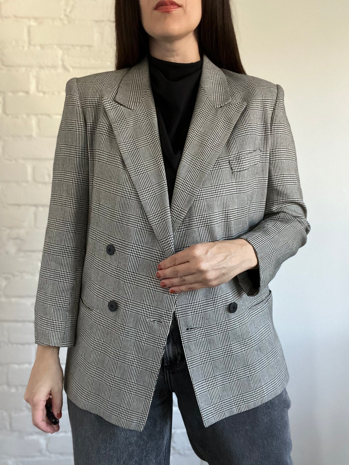 Striking Houndstooth Blazer - Size L
