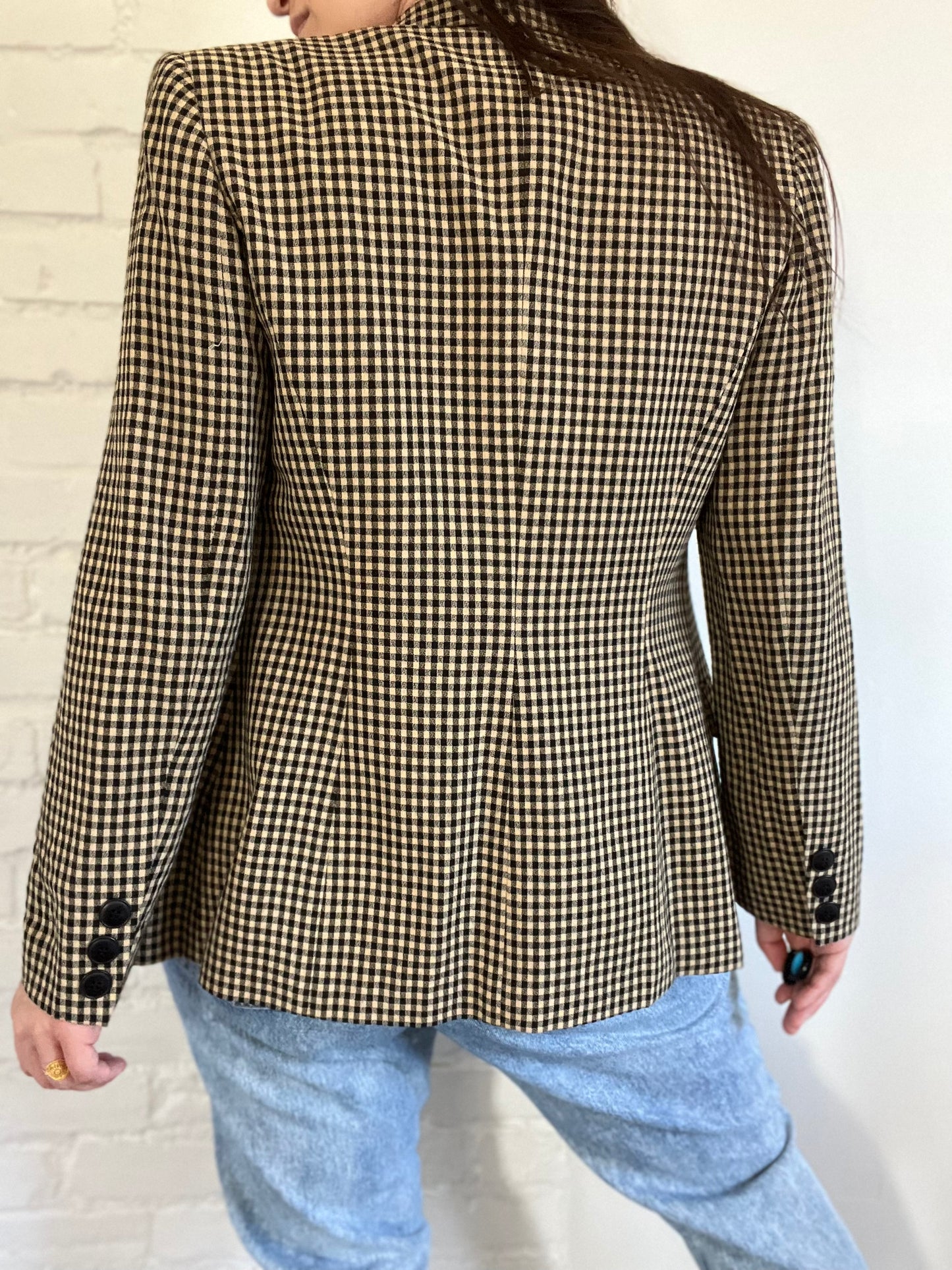 Vintage Holt Renfrew Gingham Blazer - Size 6