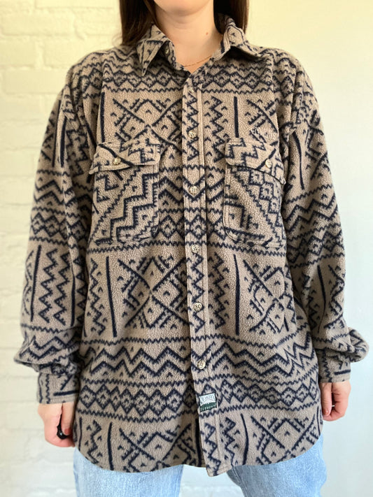 Retro Neutral Fleece Shirt - XL