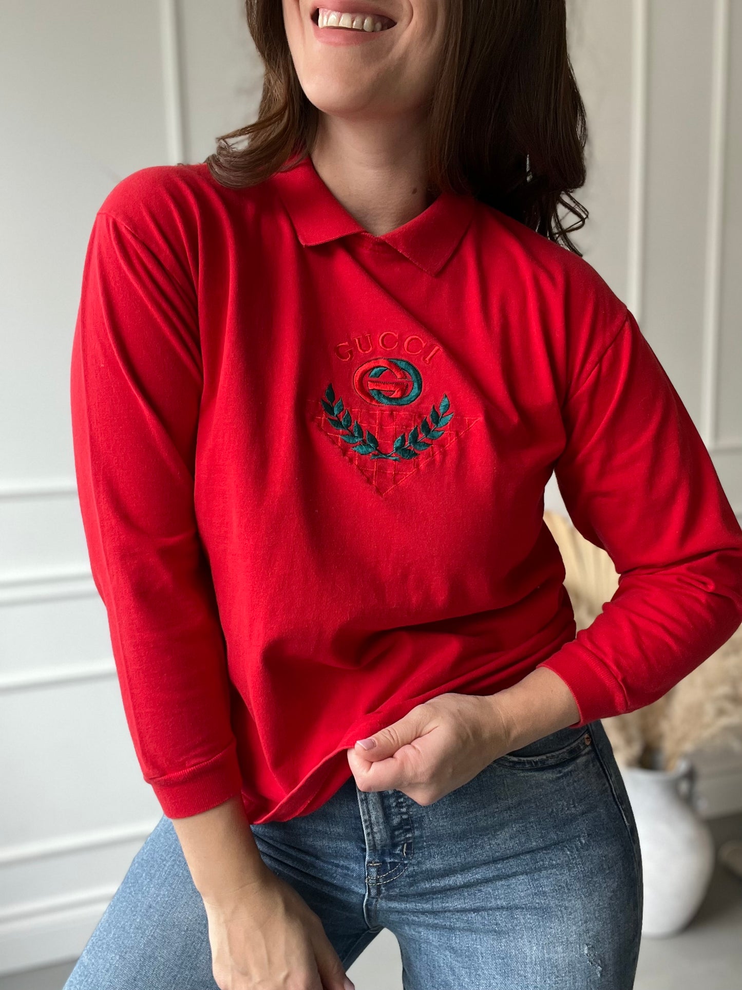 Vintage GUCCI Crested Unisex Polo Shirt - Size S-L