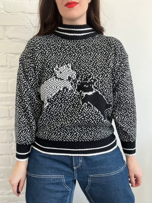 Scottish Terriers Knit Sweater - M