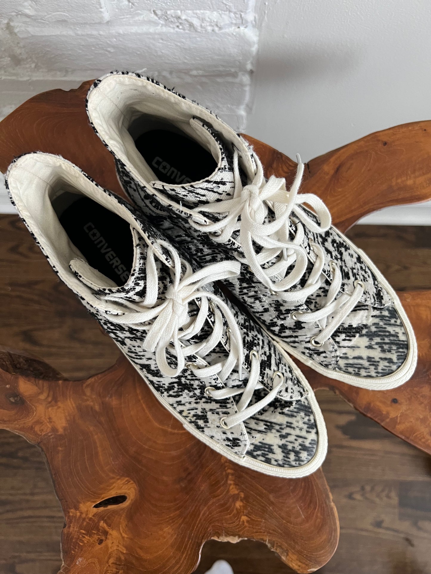 Limited Edition B&W Converse High Tops - Womens 10