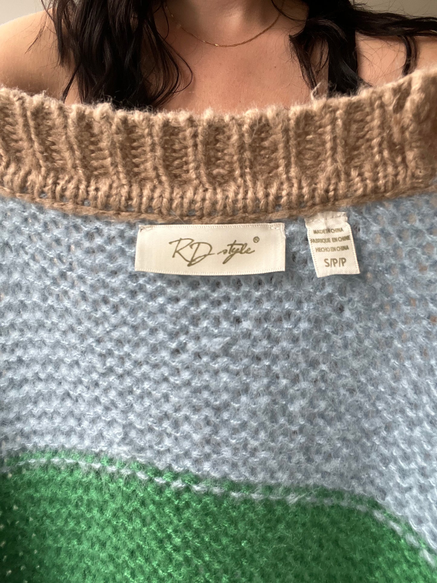 Chunky Striped Cardigan - Size S