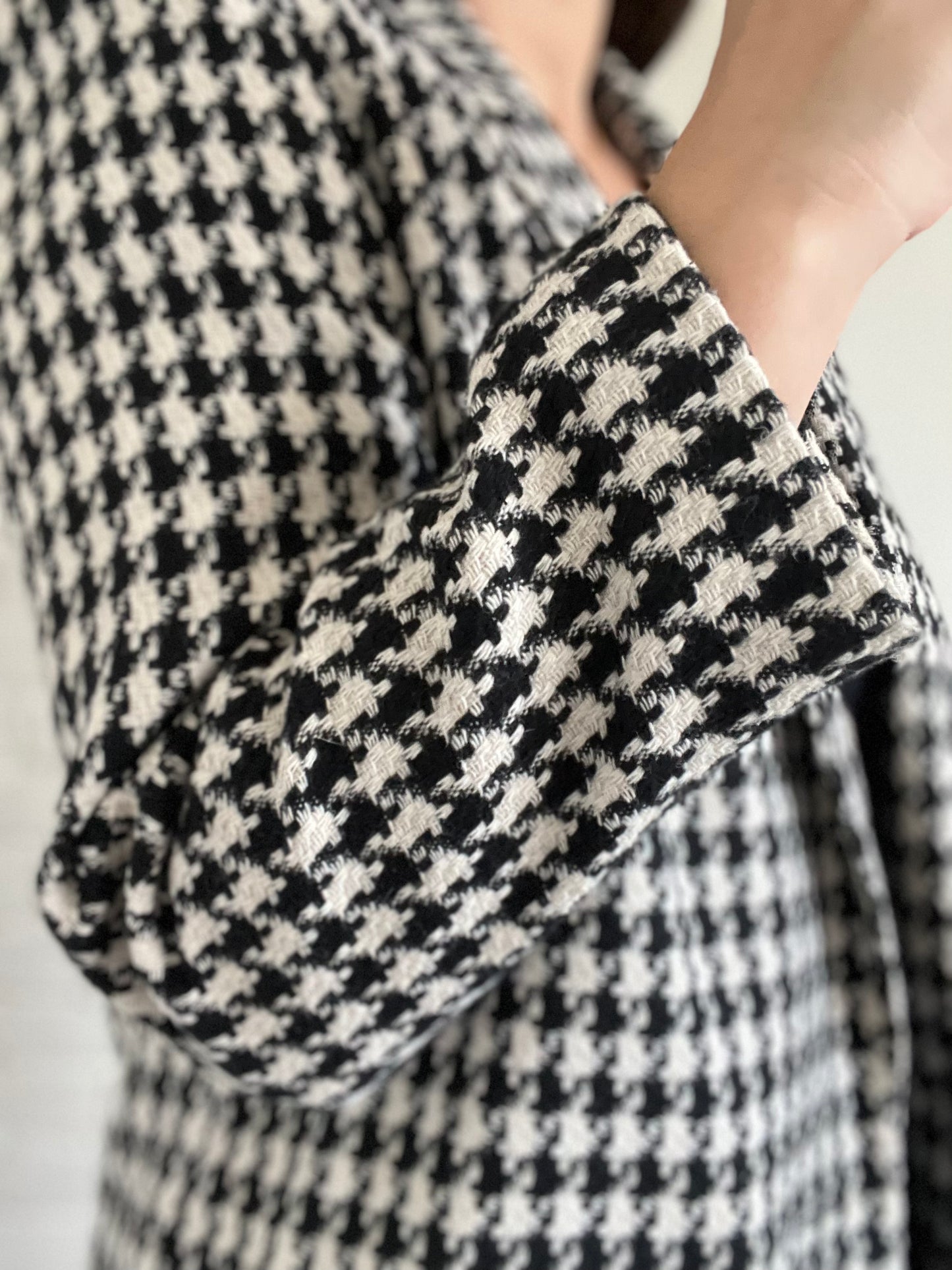 B&W Houndstooth Vintage Blazer  - Size L