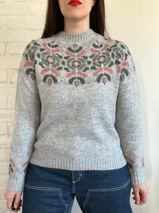 Vibrant Heather Grey Sweater - M