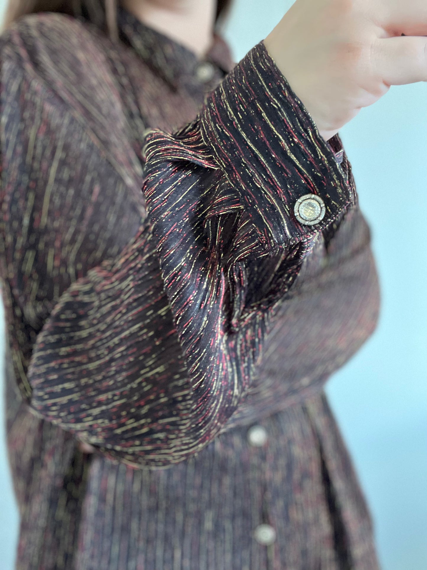 Metallic Relaxed Dress Shirt - Size 22