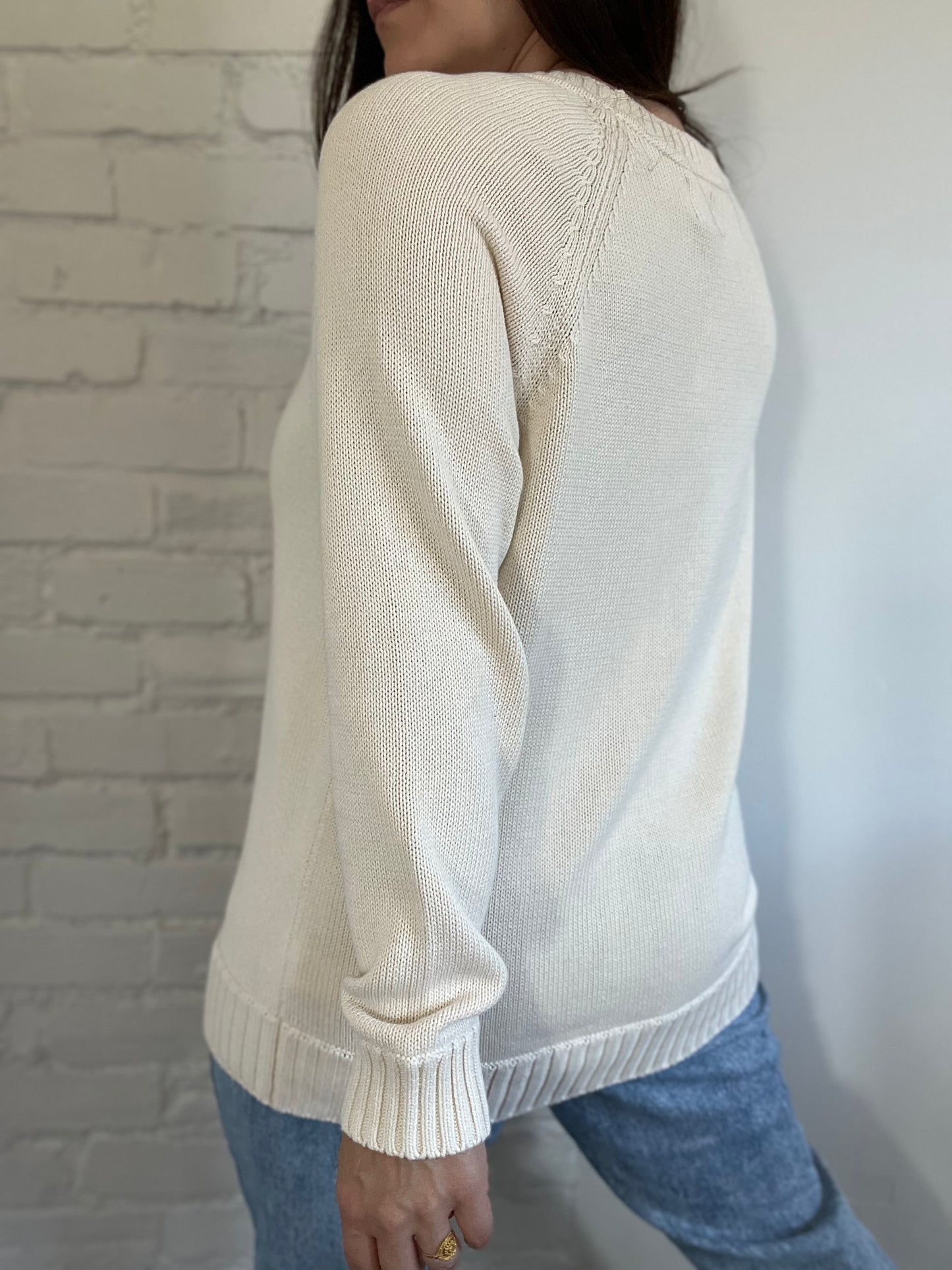 NEW Gap Cream Knit Sweater - Size L