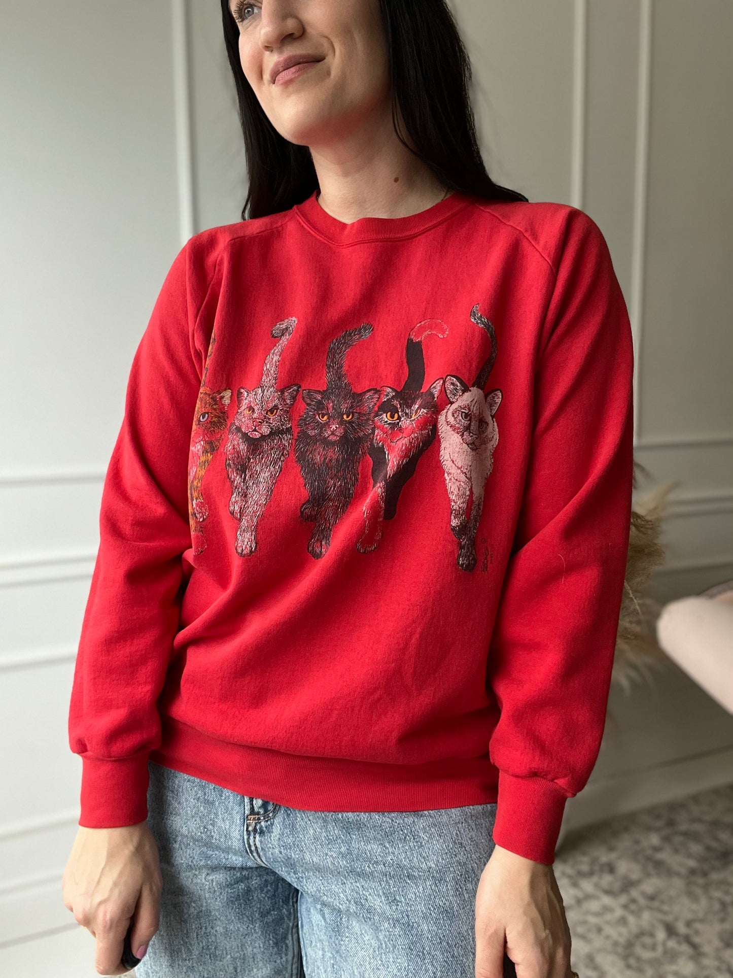 Vintage Cats Sweater  - Size S/M/L