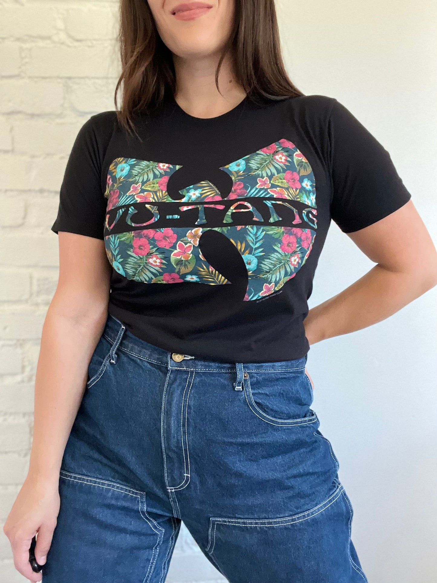 Wu-Tang Clan Floral & Black T-shirt - Size S