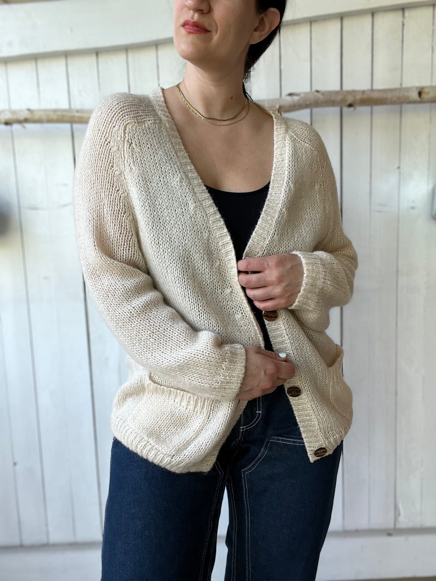 Mohair Wool Vintage Cardigan - Size O/S