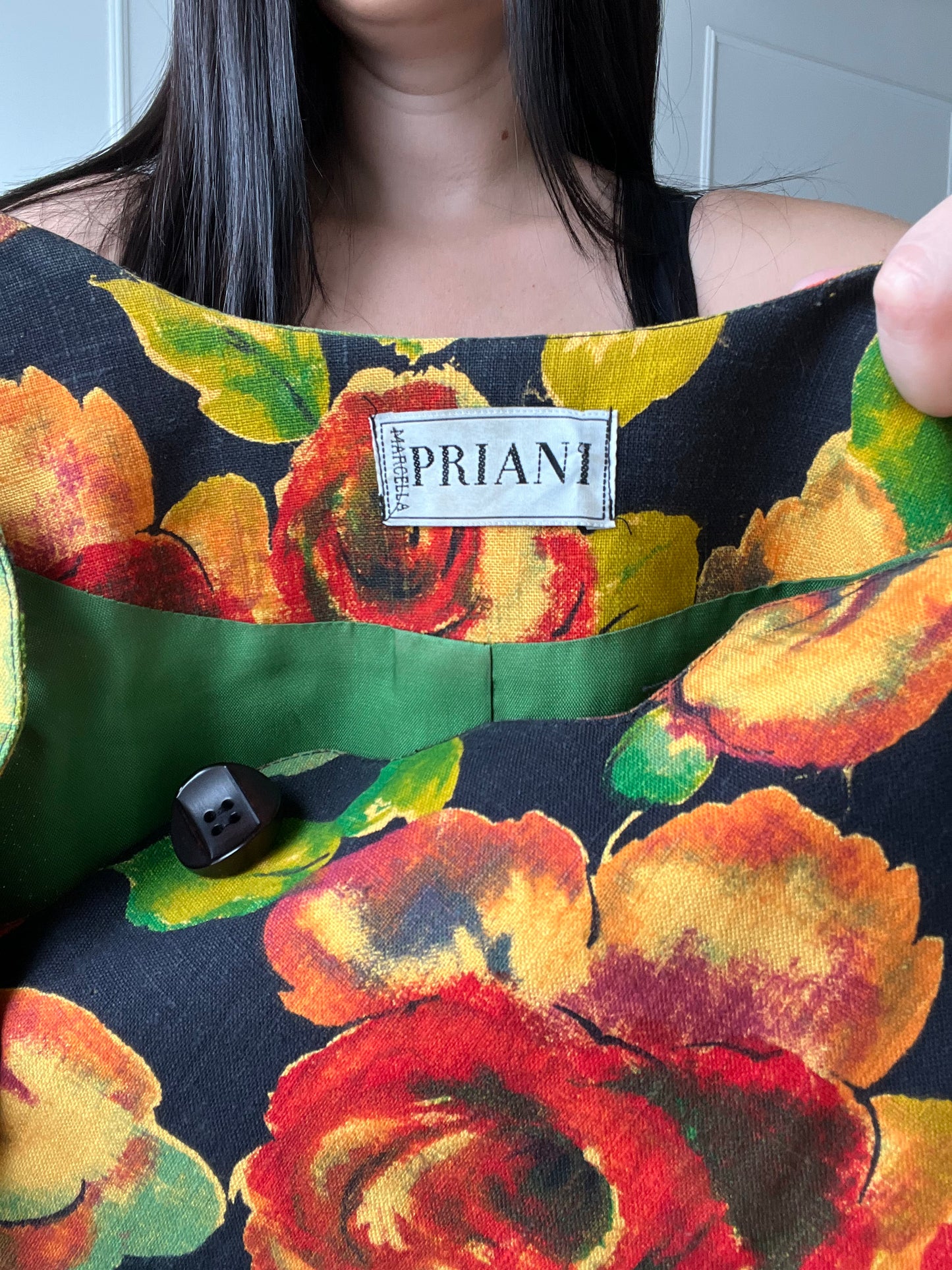 Linen Floral Top - Size XL