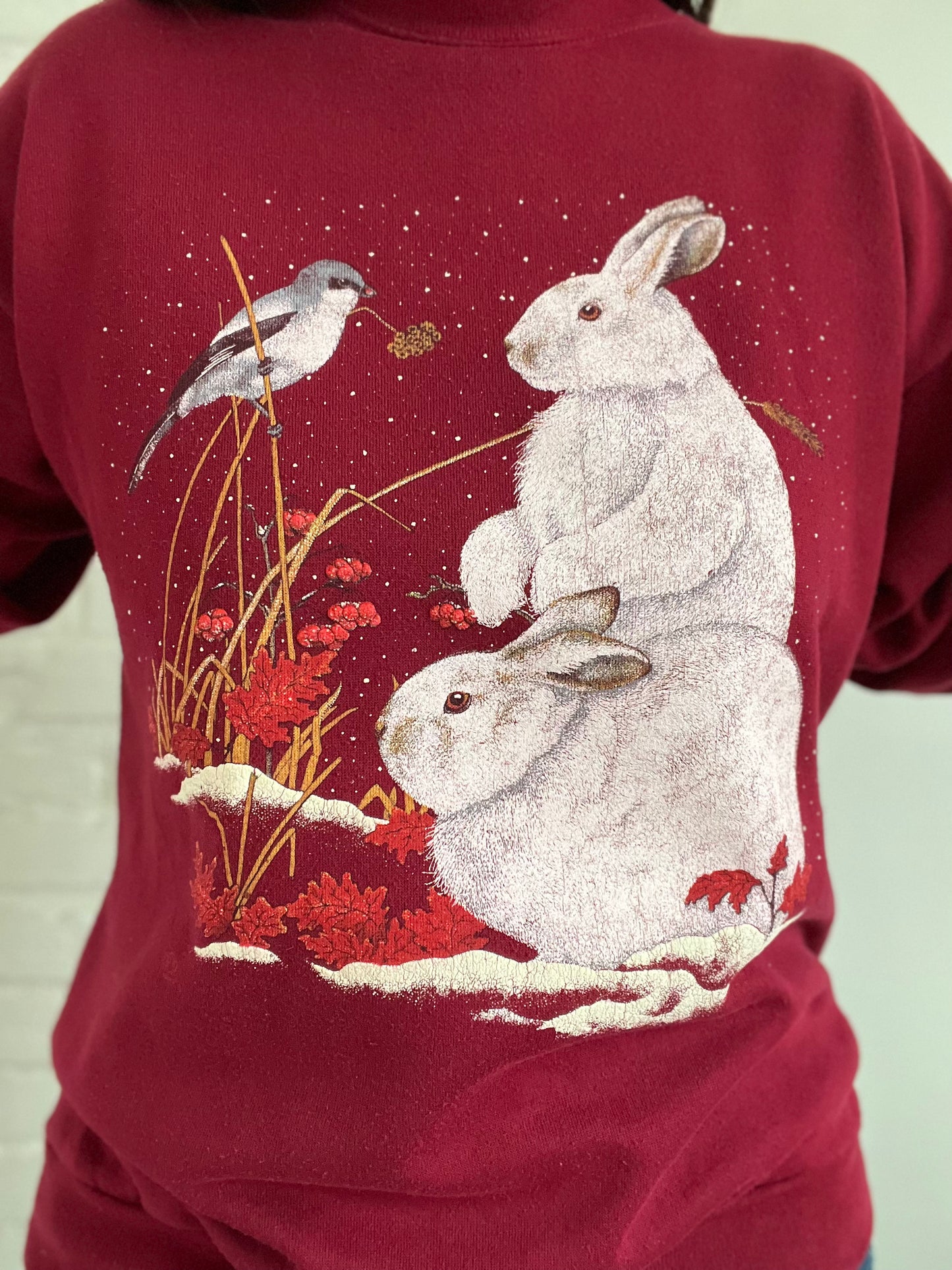Northern Shrike & Bunnies Crewneck - L