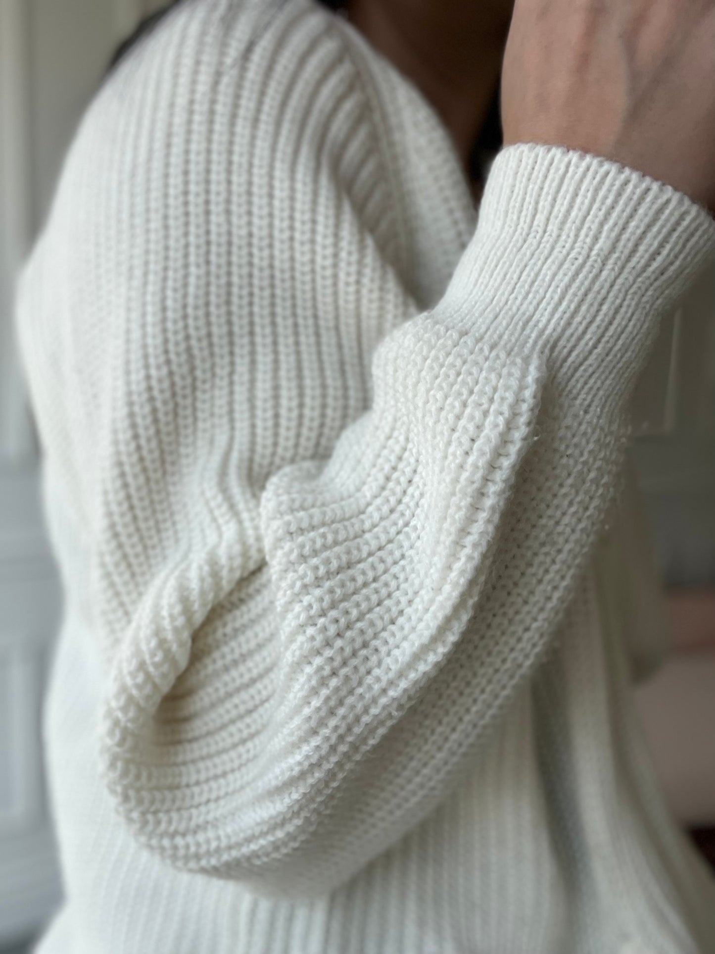 White Plush Vintage Cardigan - Size L