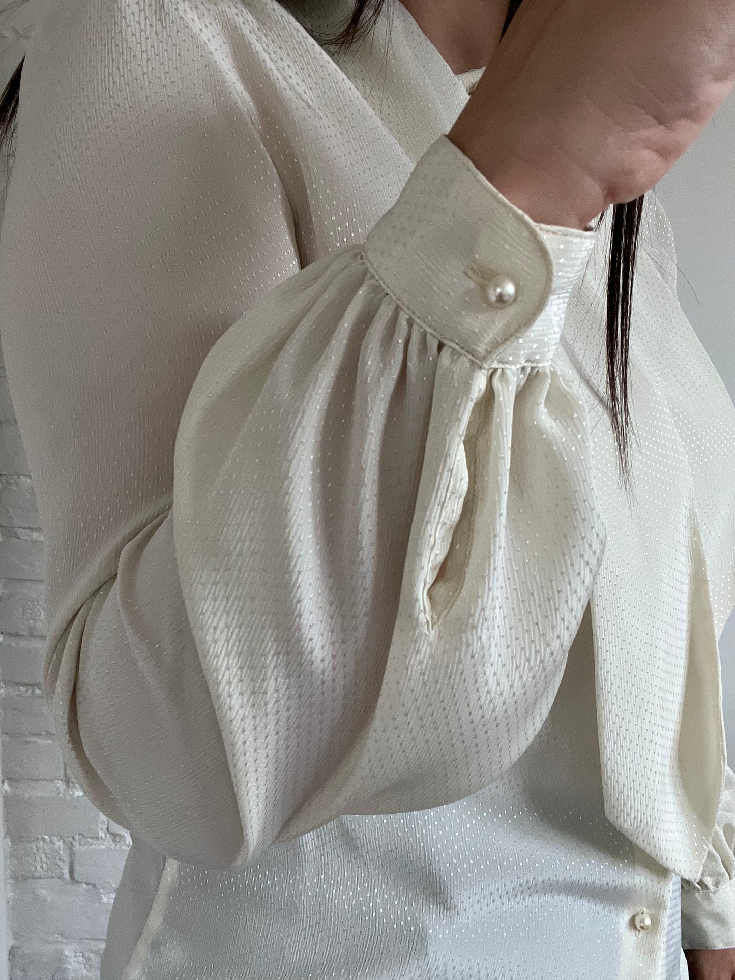 80s Givenchy Dotted Blouse - Size L