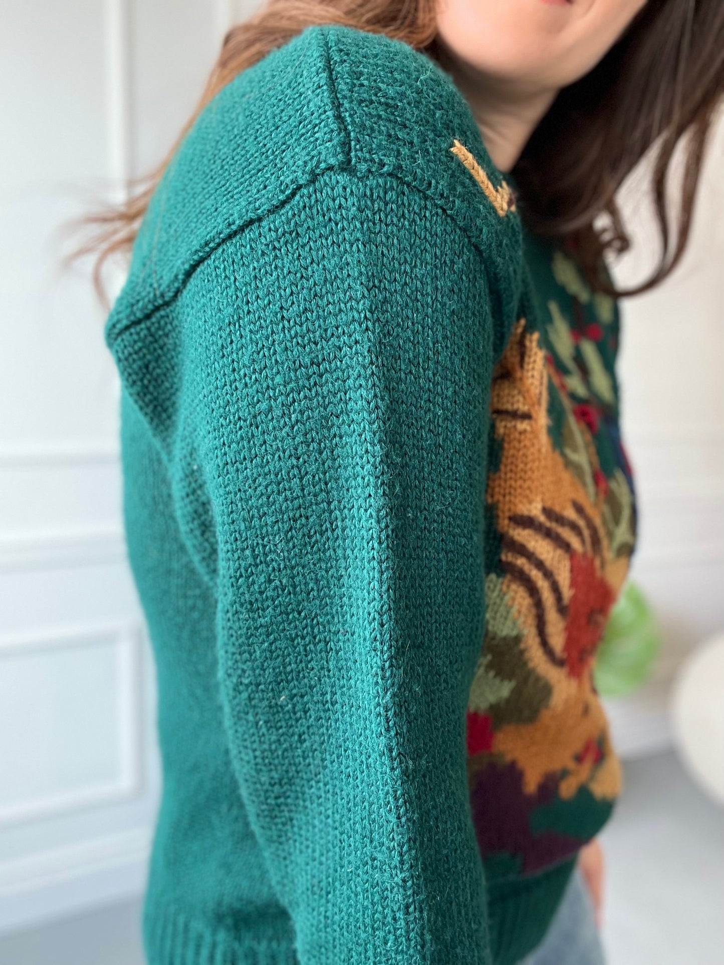 Hand Knit Turkey Sweater - Size S/M