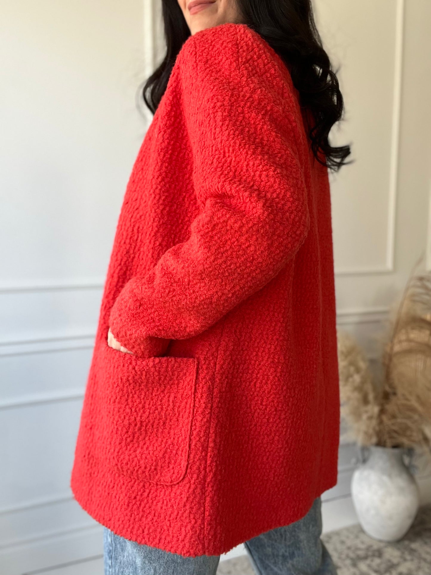 Cherry Red Texture Jacket - Size L/12