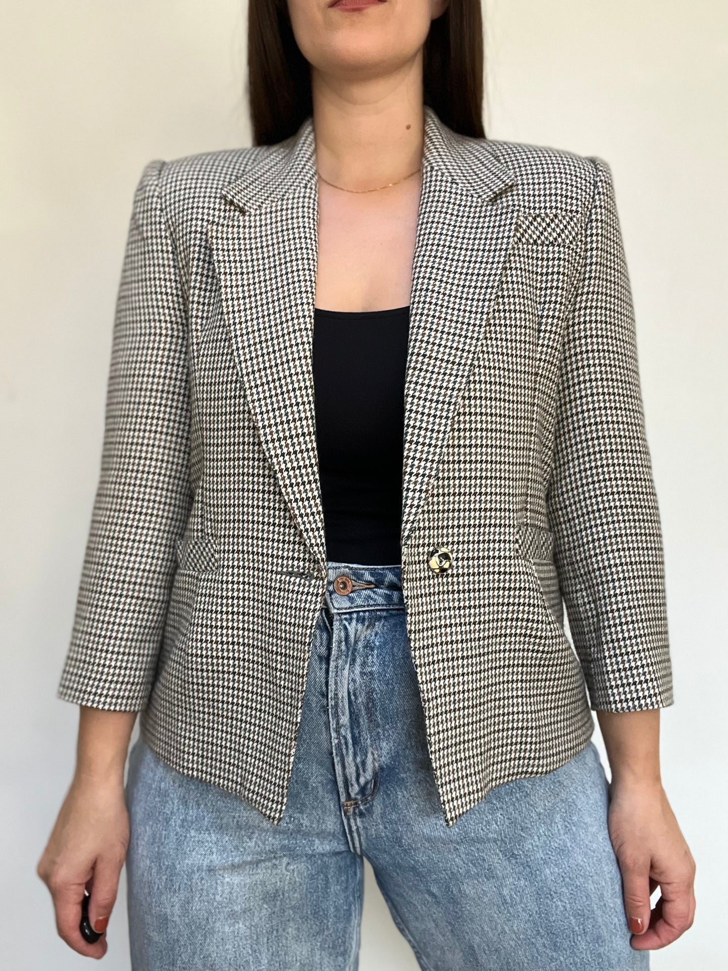 Mini Houndstooth Vintage Blazer - Size M/L