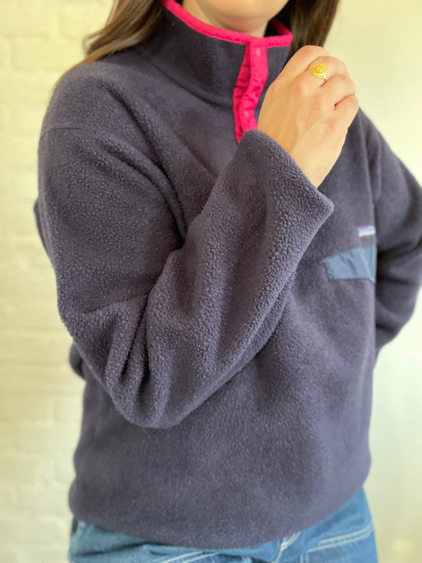 Vintage Patagonia Synchilla Black/Pink - Size L