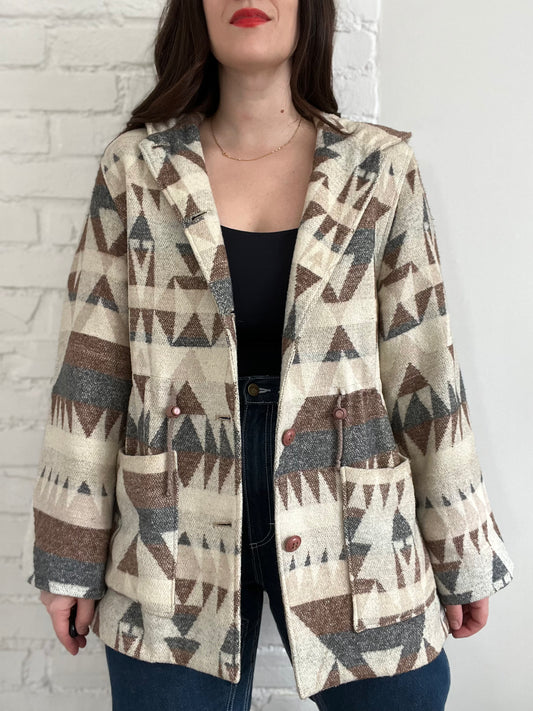 Vintage Wool Geometric Spring Jacket - S/M