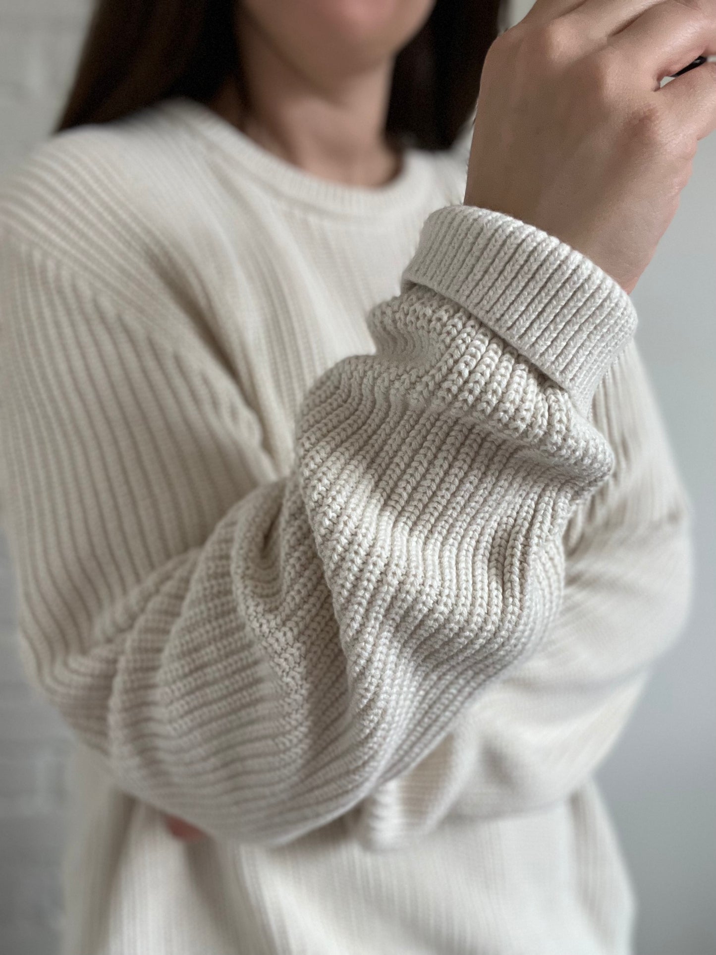 Chunky Oatmeal Knit Sweater - XL