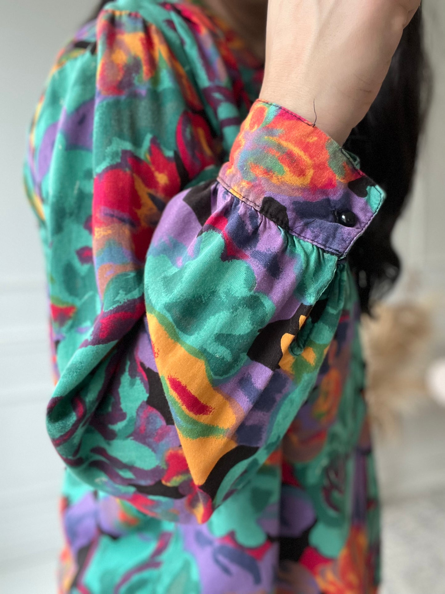 Watermark Floral Bold Blouse - Size XL