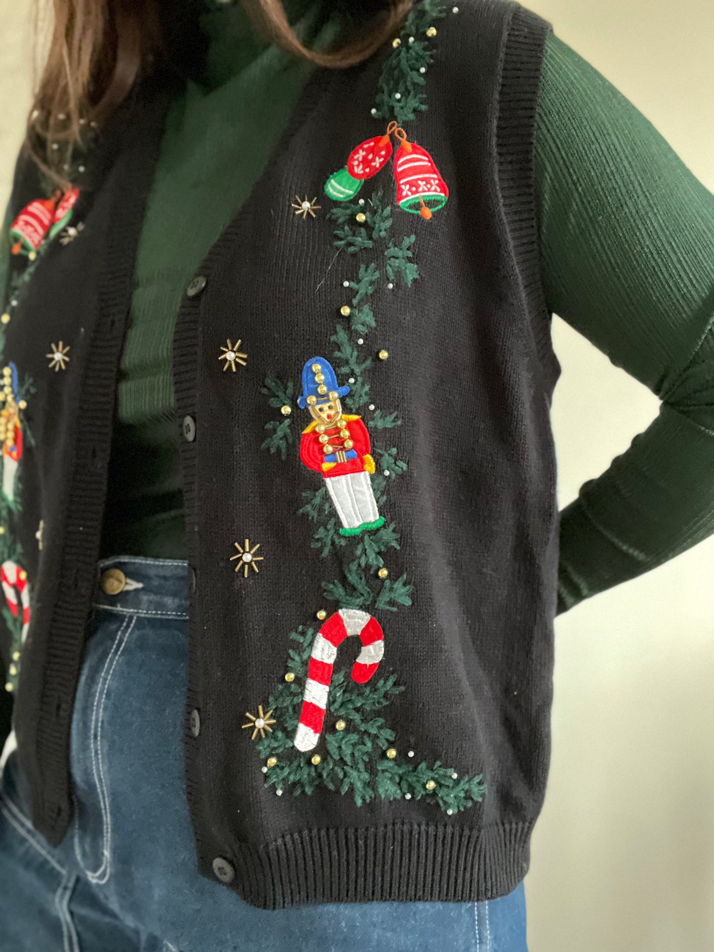 Nutcracker Knit Vest - M