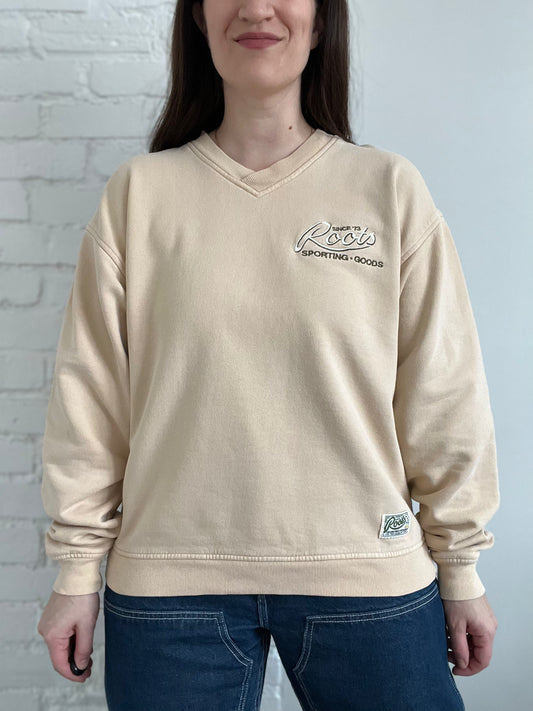 90s Vintage Roots V Neck Sweater - L
