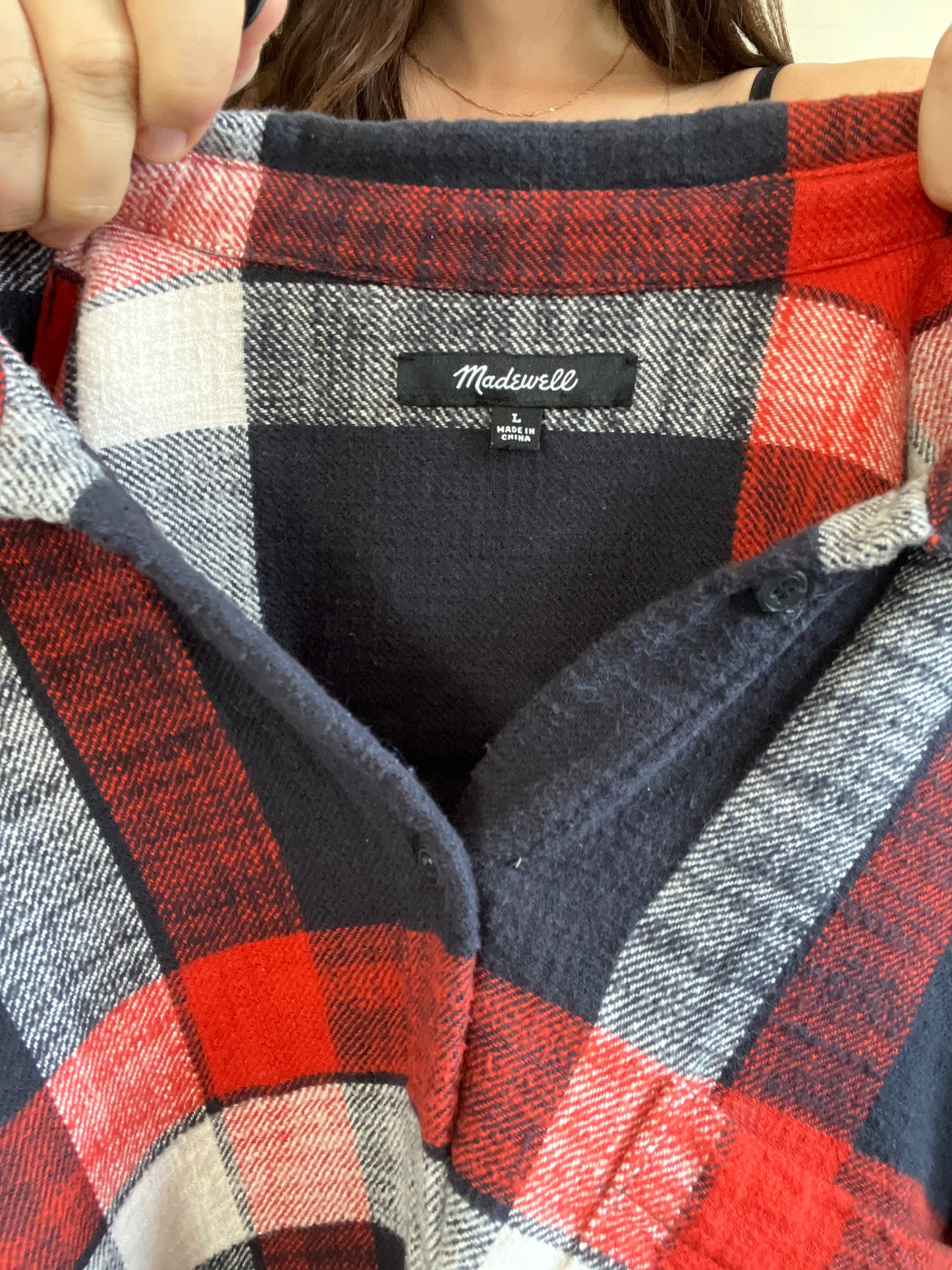 Madewell Plaid Button-Up - Size L