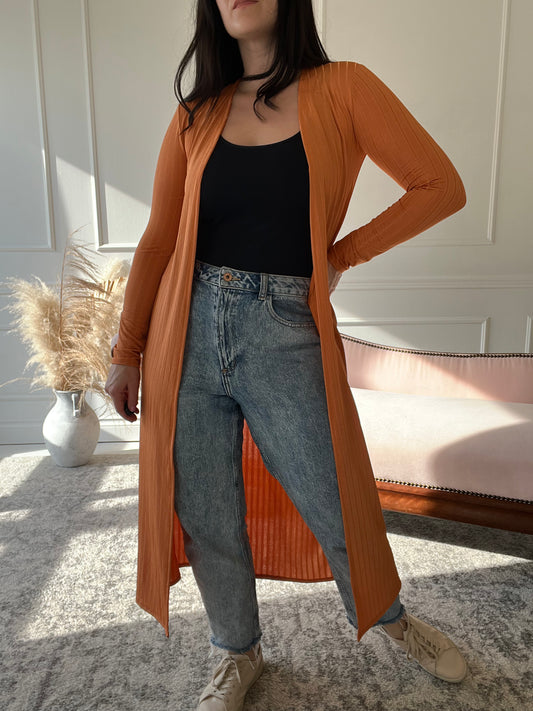 Orange Shimmer Summer Duster - S