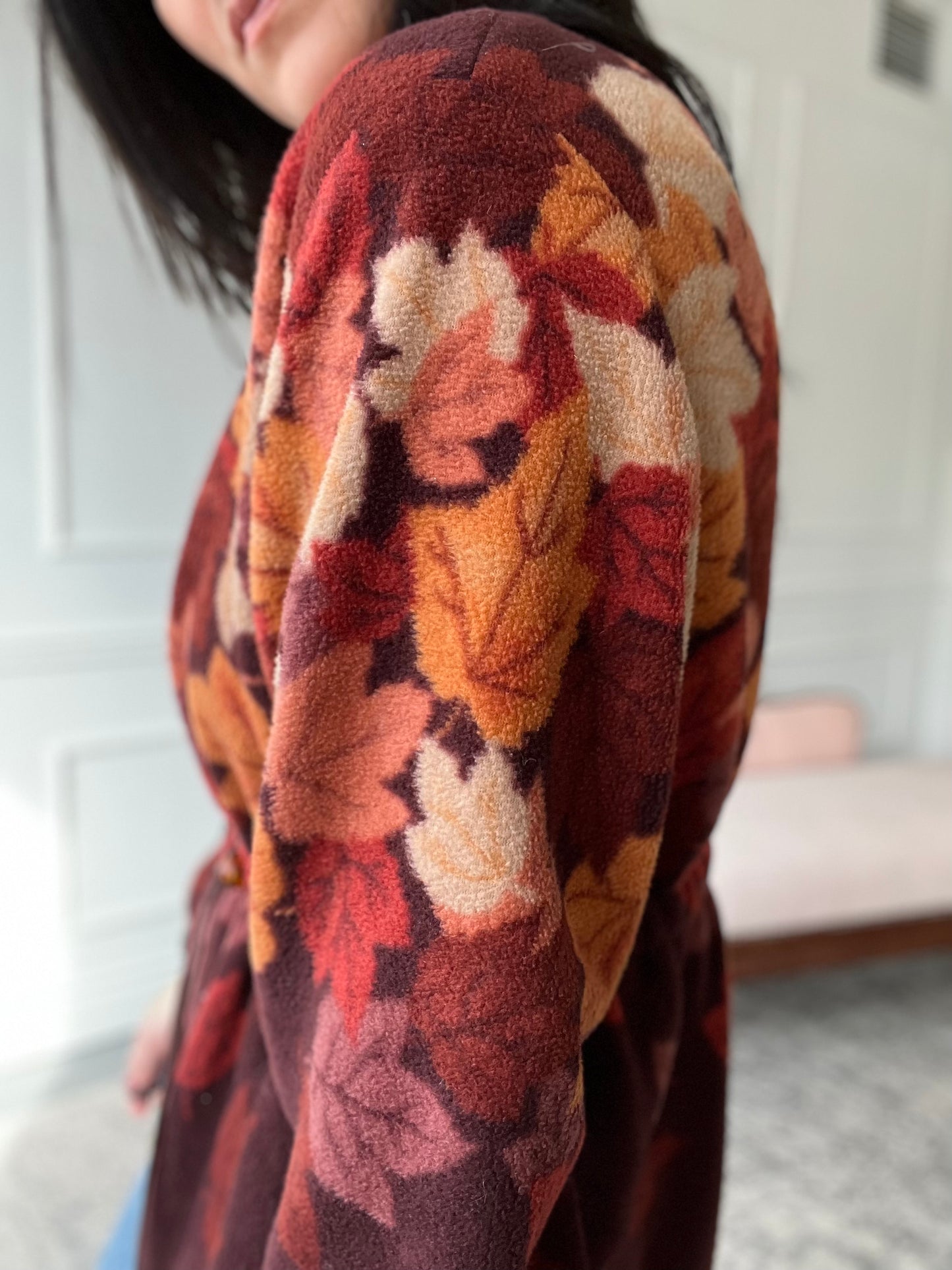 Fall Leaves Fleece Jacket - Size L