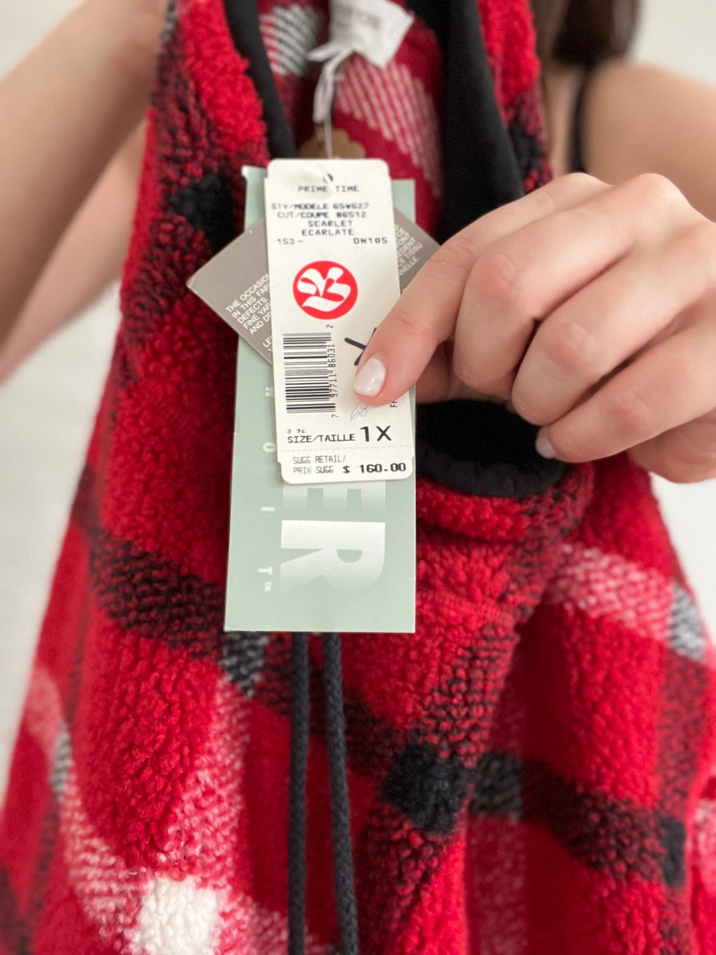 Scarlet Red Plaid Fleece - 1X