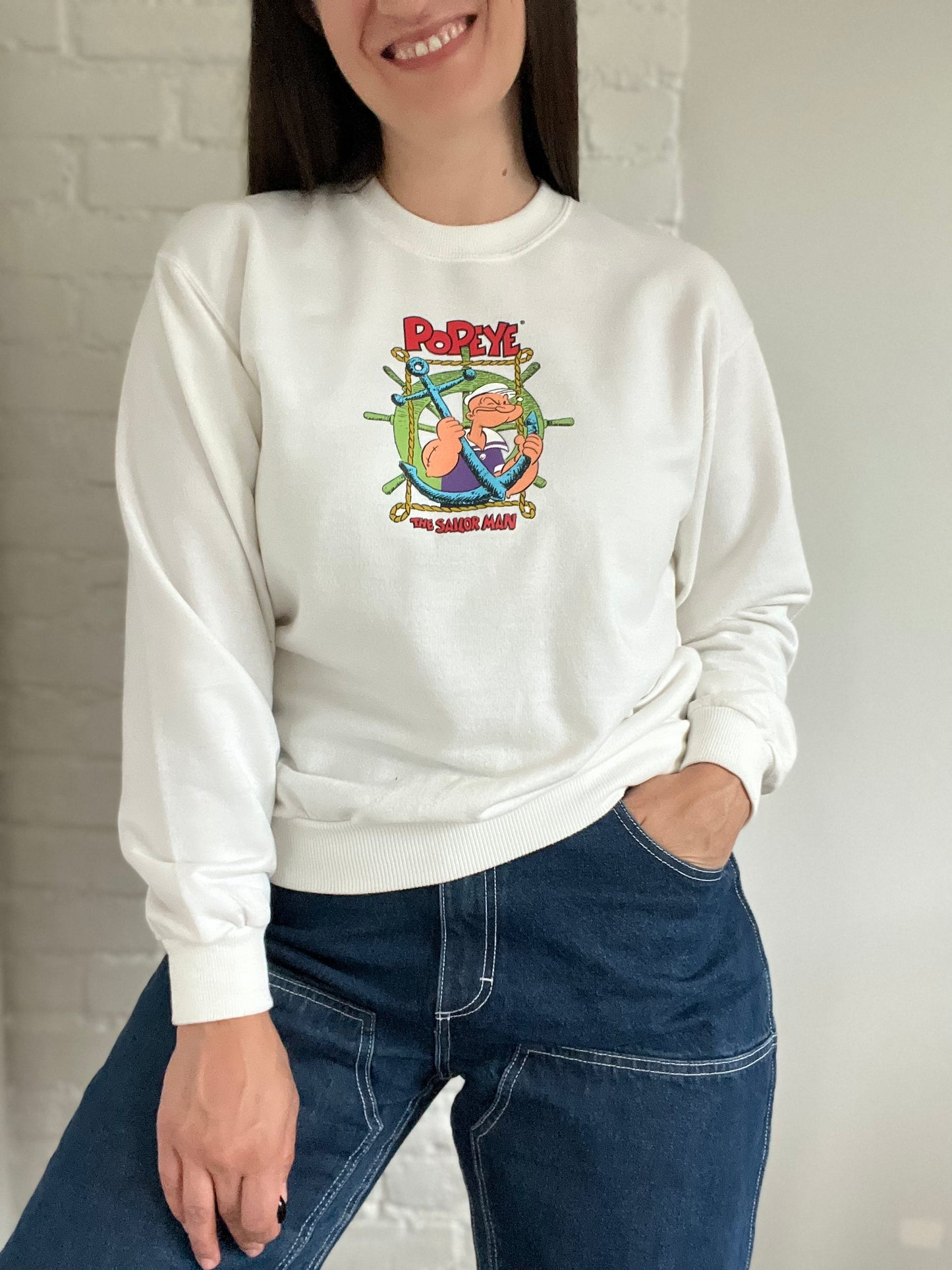 Vintage Popeye Crewneck Sweater - Size L