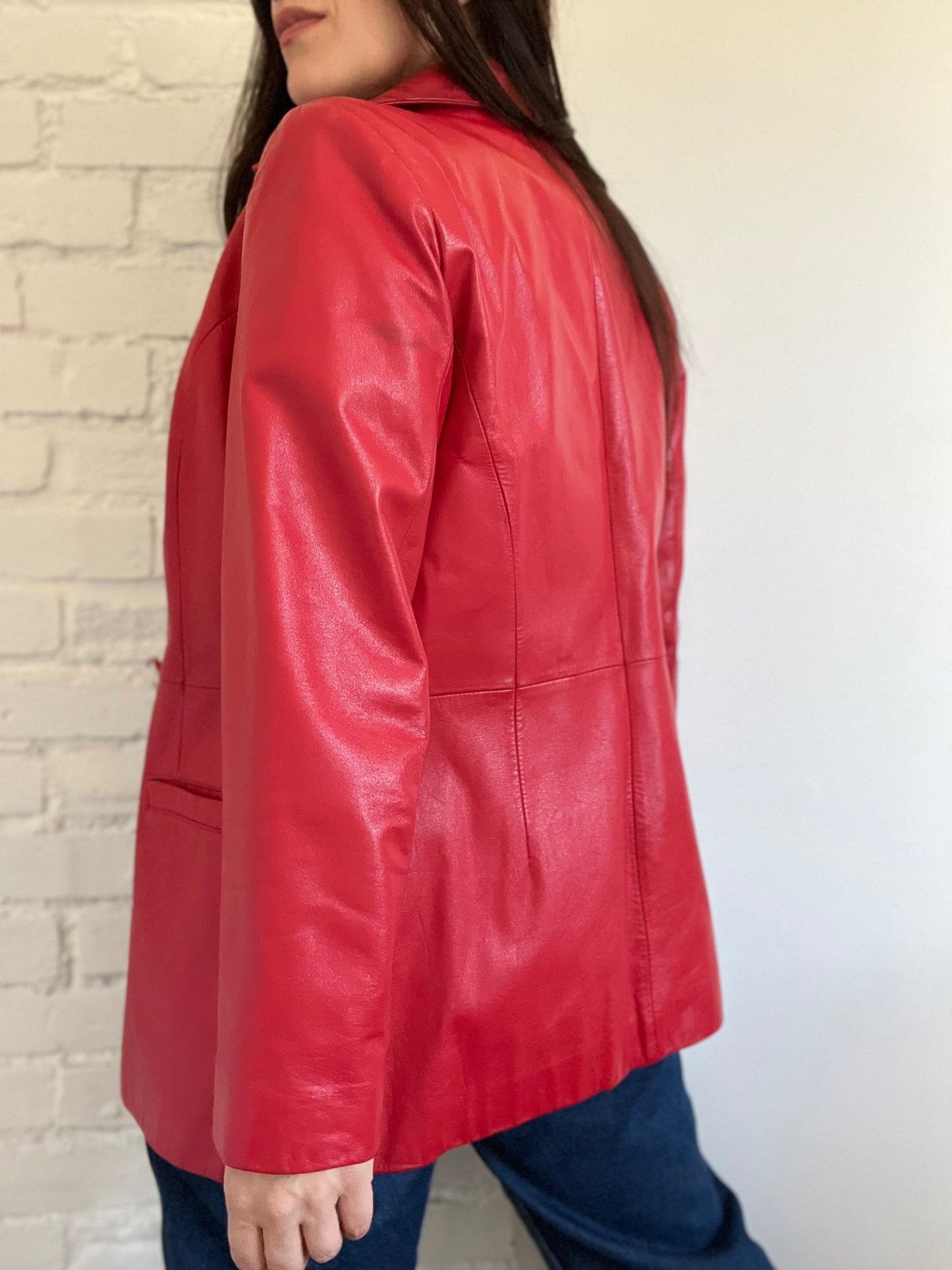 Vintage Danier Red Leather Jacket - Size M