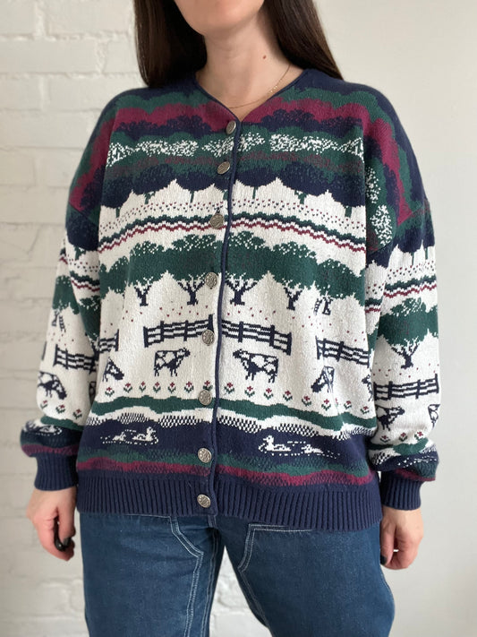 Vintage Northern Reflections Farm Knit - XL