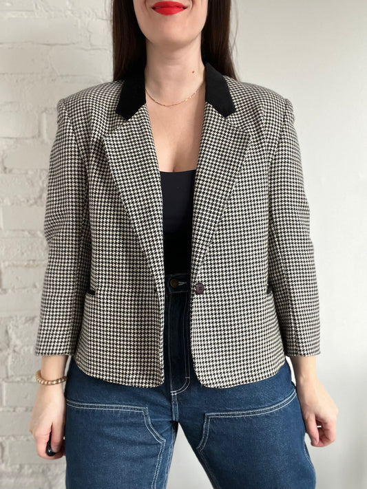 Houndstooth Vintage Blazer - M