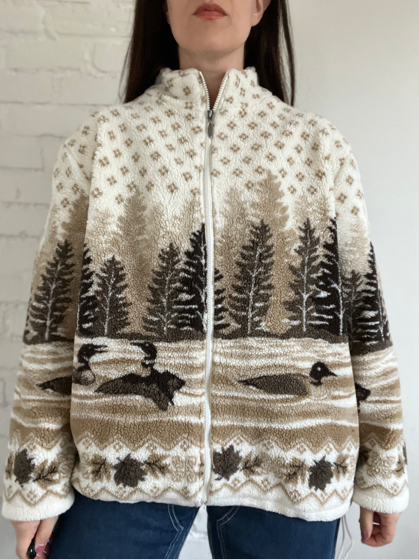 Northern Reflections Loon Fleece Jacket - Size XL